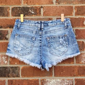 Wallflower Cutoff Jean Shorts acid wash